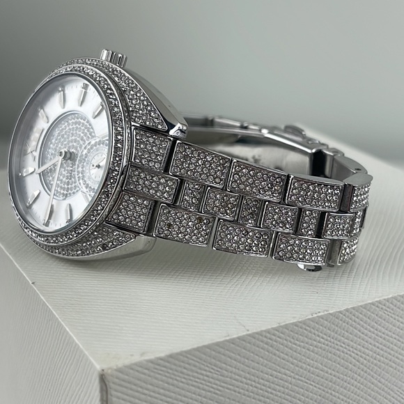 Michael Kors Luxurious Dena Pavé Silver-Tone Watch Ladies - Picture 6 of 11